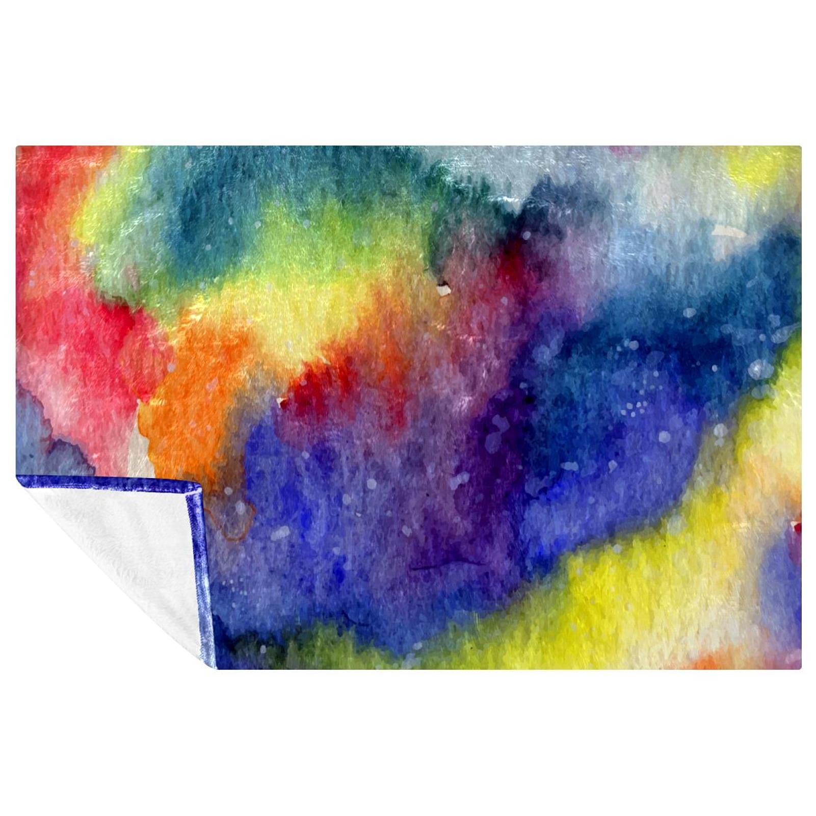 Couverture douce et chaude avec motif aquarelle pour des moments cosy