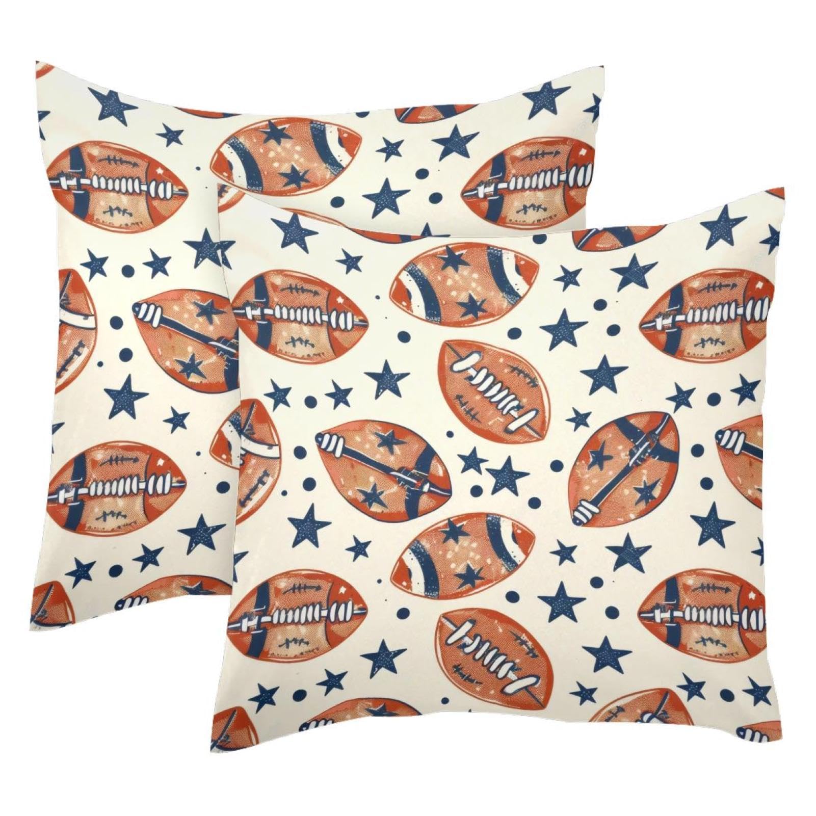 Housse de coussin football velours 50x50cm déco lit canapé