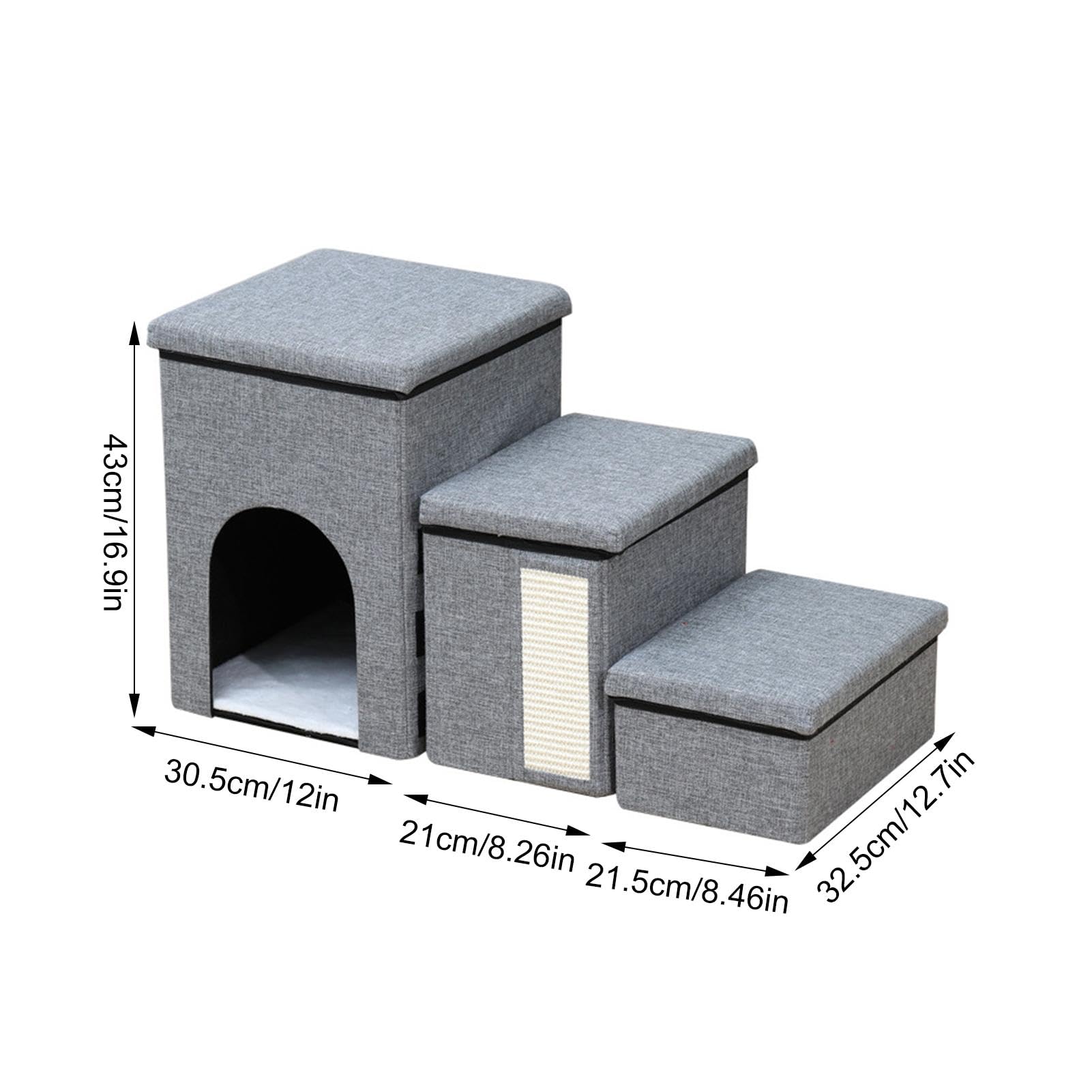 per animali domestici – Rampa portatile per cani a 3 gradini | Scale per