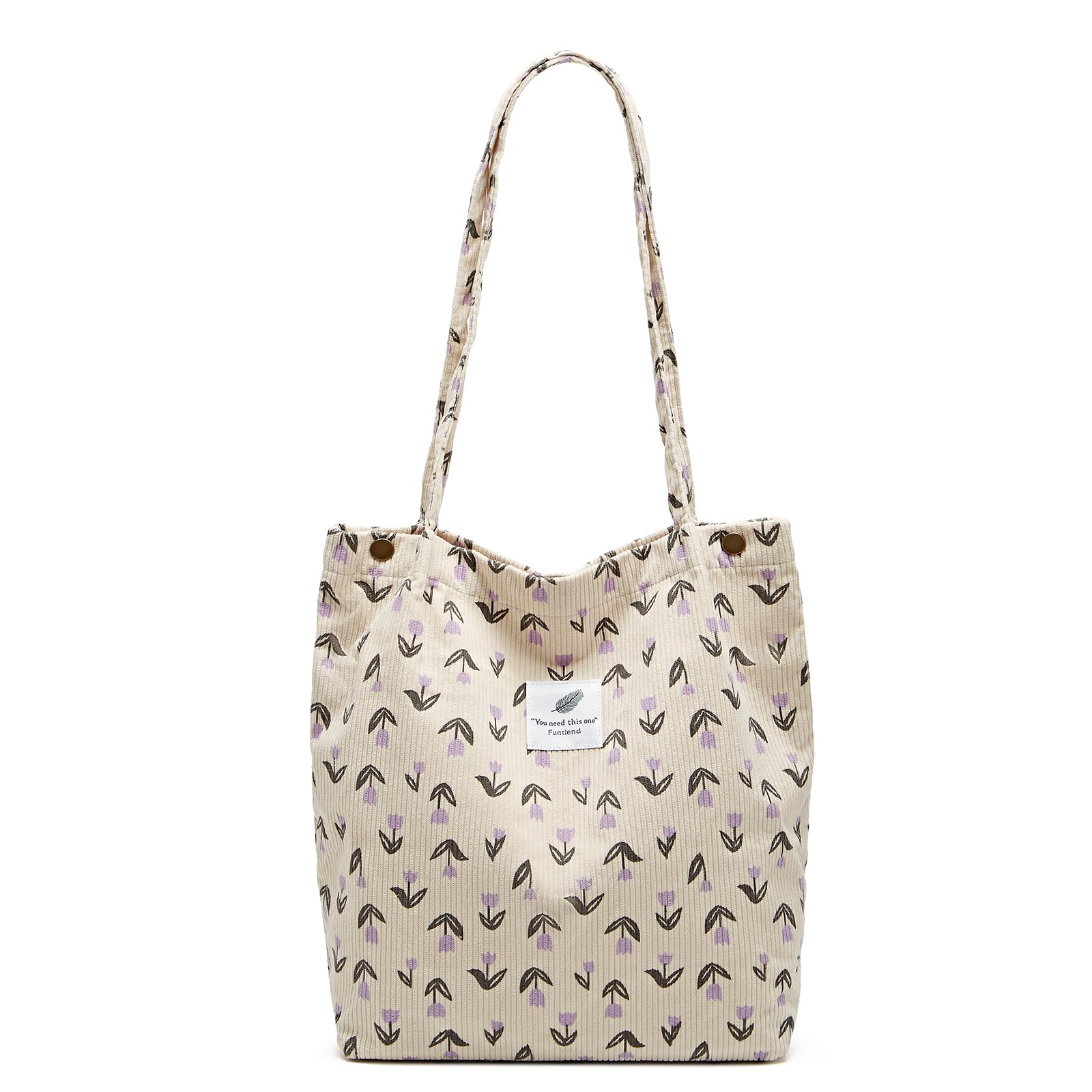 Funtlend Cord Umhängetasche Damen Groß Cord Tasche Damen Cordtasche Cord Shopper Handtasche Schultertasche für Uni Arbeit Mädchen Schule Büro