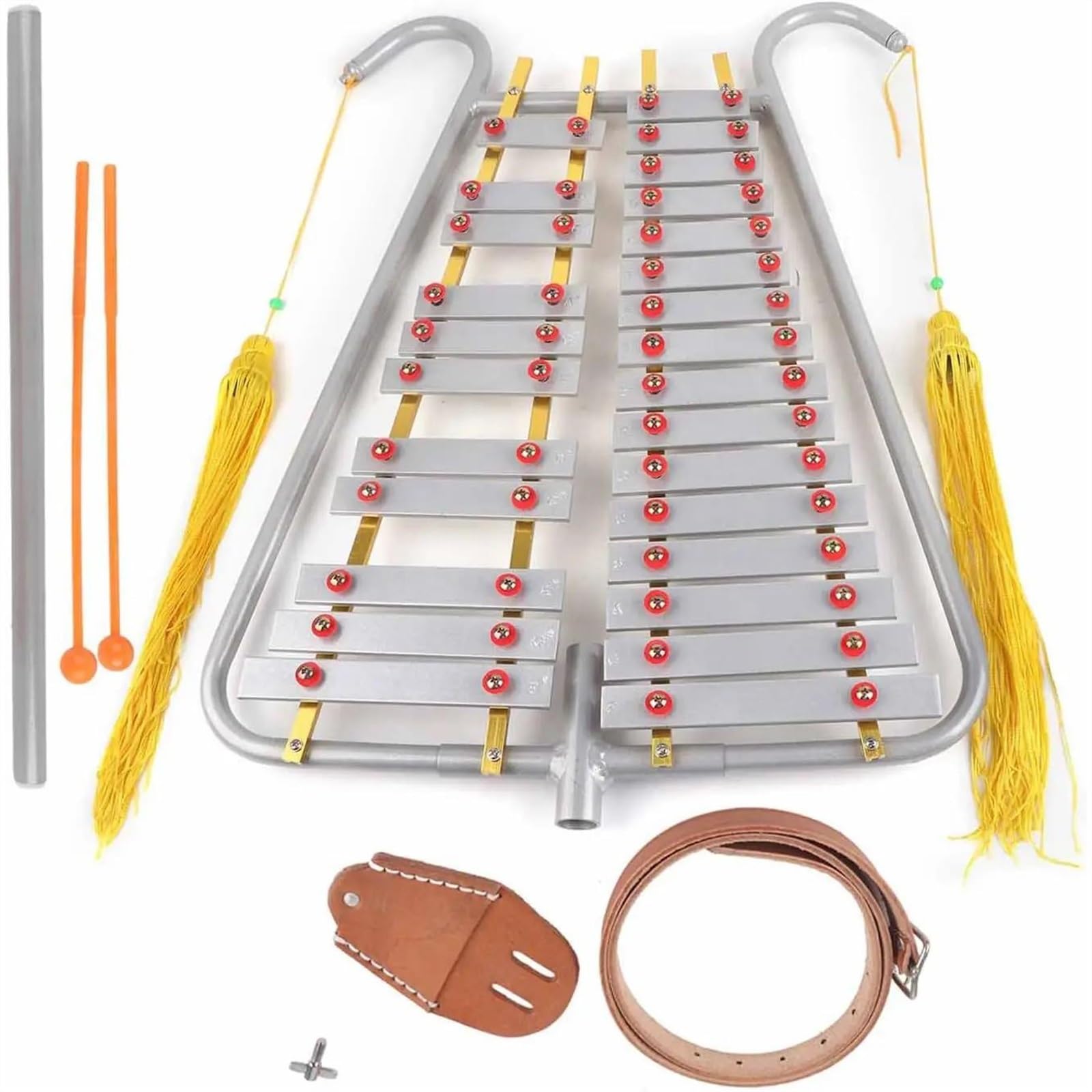Piezas del Kit de instrumentos de percusión duraderas de aleación de aluminio Glockenspiel de 27 notas Kit De Glockenspiel Profesional
