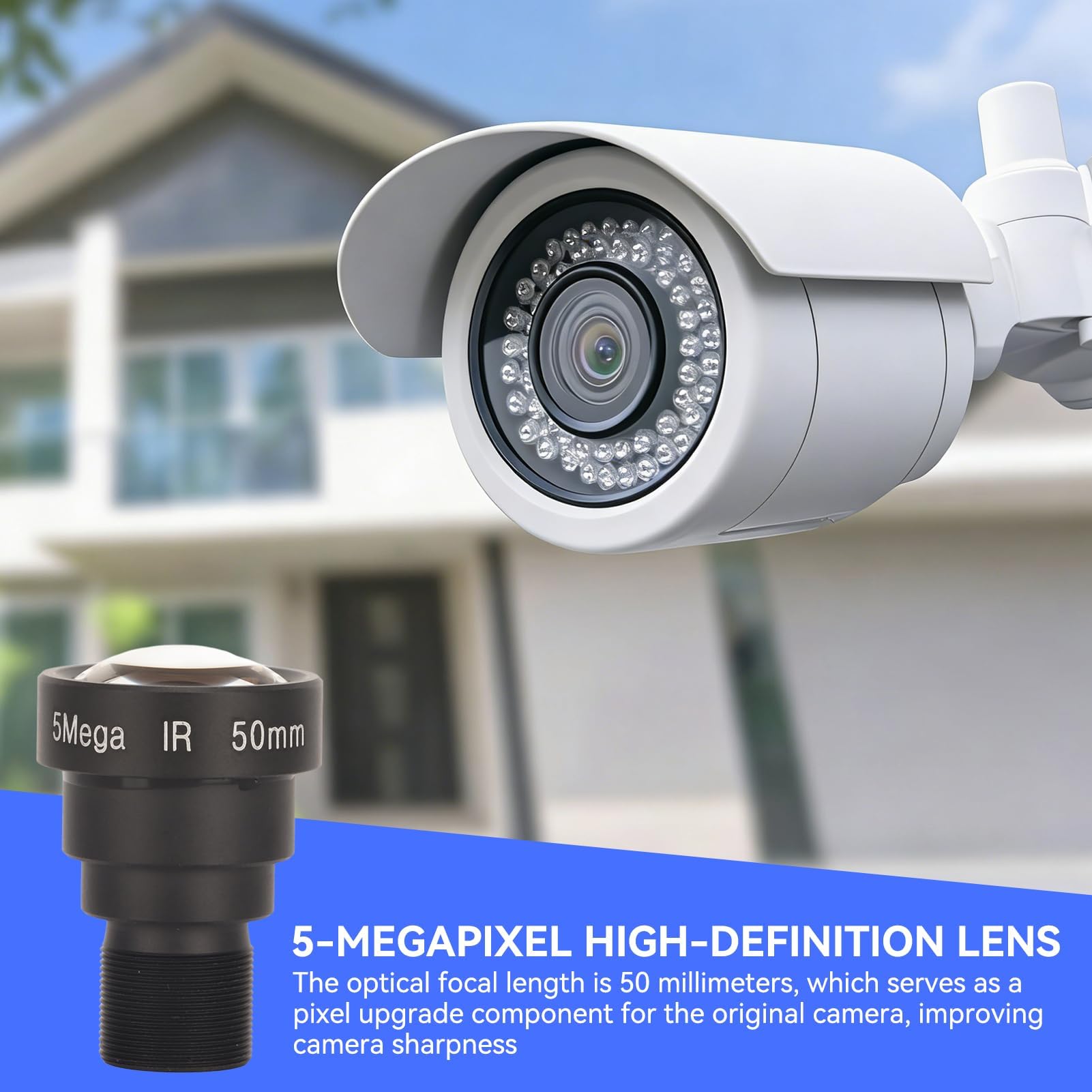 Obiettivo Scheda Singola 50mm 5MP HD M12 Interfaccia Obiettivo Scheda Singola HD in Lega di Alluminio Per Videocamera Web di Sicurezza CCTV