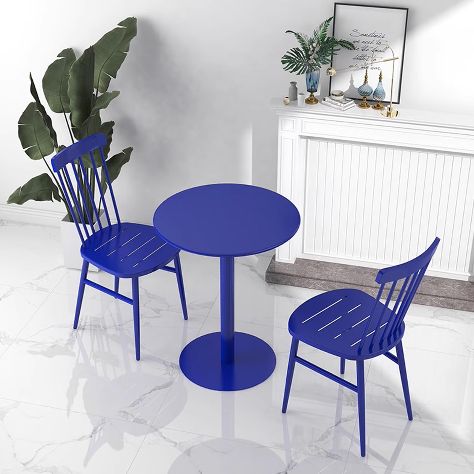 Amazon.com: Bistro Table Blue Bar Table Dining Table Tall Pub