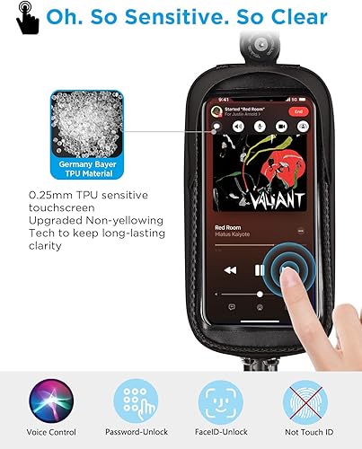 Miniatura 5 de whale fall Bolsa impermeable para marco de bicicleta - liberación rápida carcasa dura 2 en 1 soporte para teléfono de bicicleta, bolsa de tubo