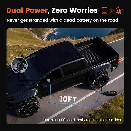 Miniatura 5 de Inflador de neumáticos de 150 PSI, compresor de aire portátil, bomba de aire 5 veces más rápida para neumáticos de automóvil SUV, camión ligero,