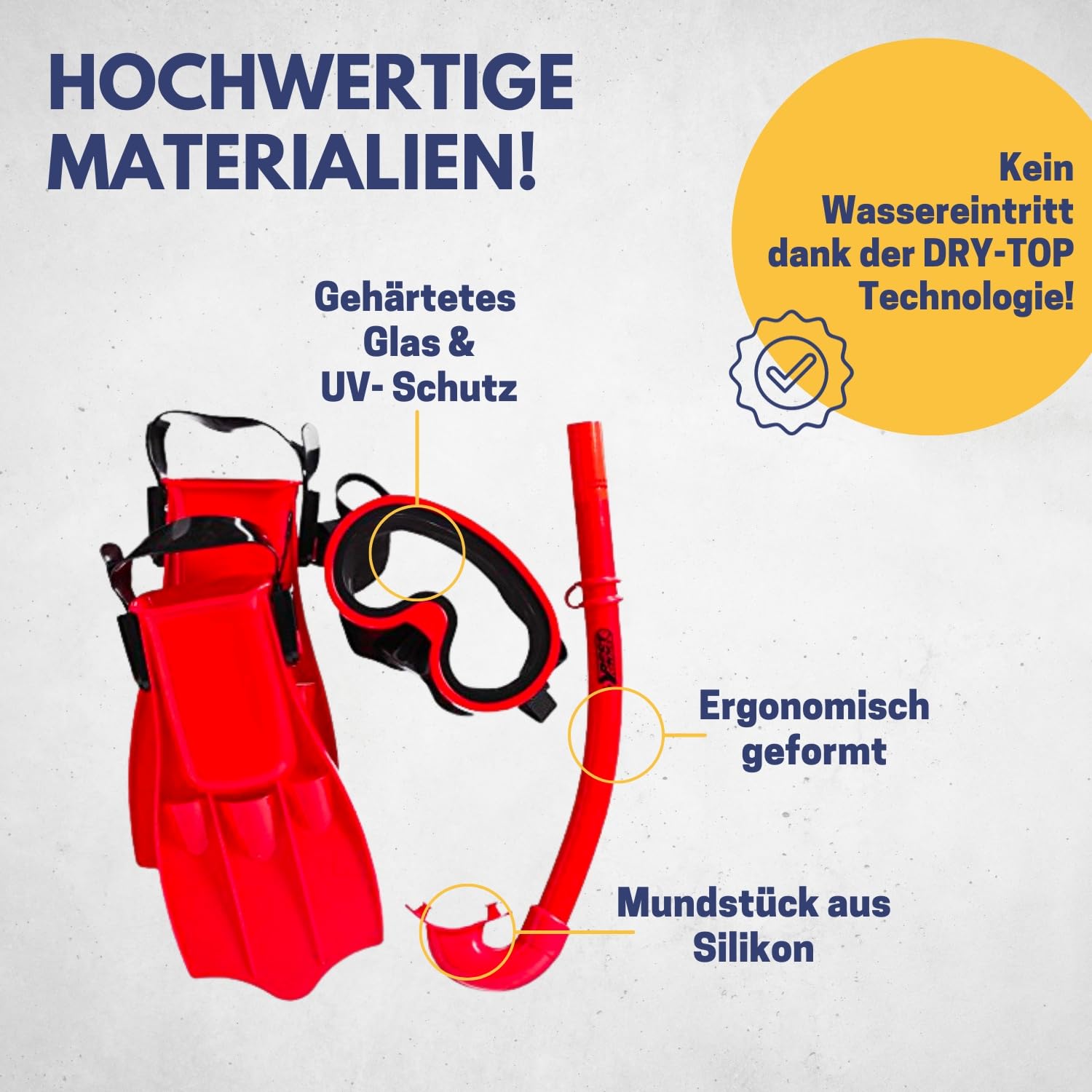 BEST SPORTING Taucherset Kinder Guppy I Kinder Tauchset mit Brille & Schnorchel & Flossen I Tauchausrüstung Kinder I Antifog & wasserdicht I Taucherset mit Flossen I Größe: 31-34