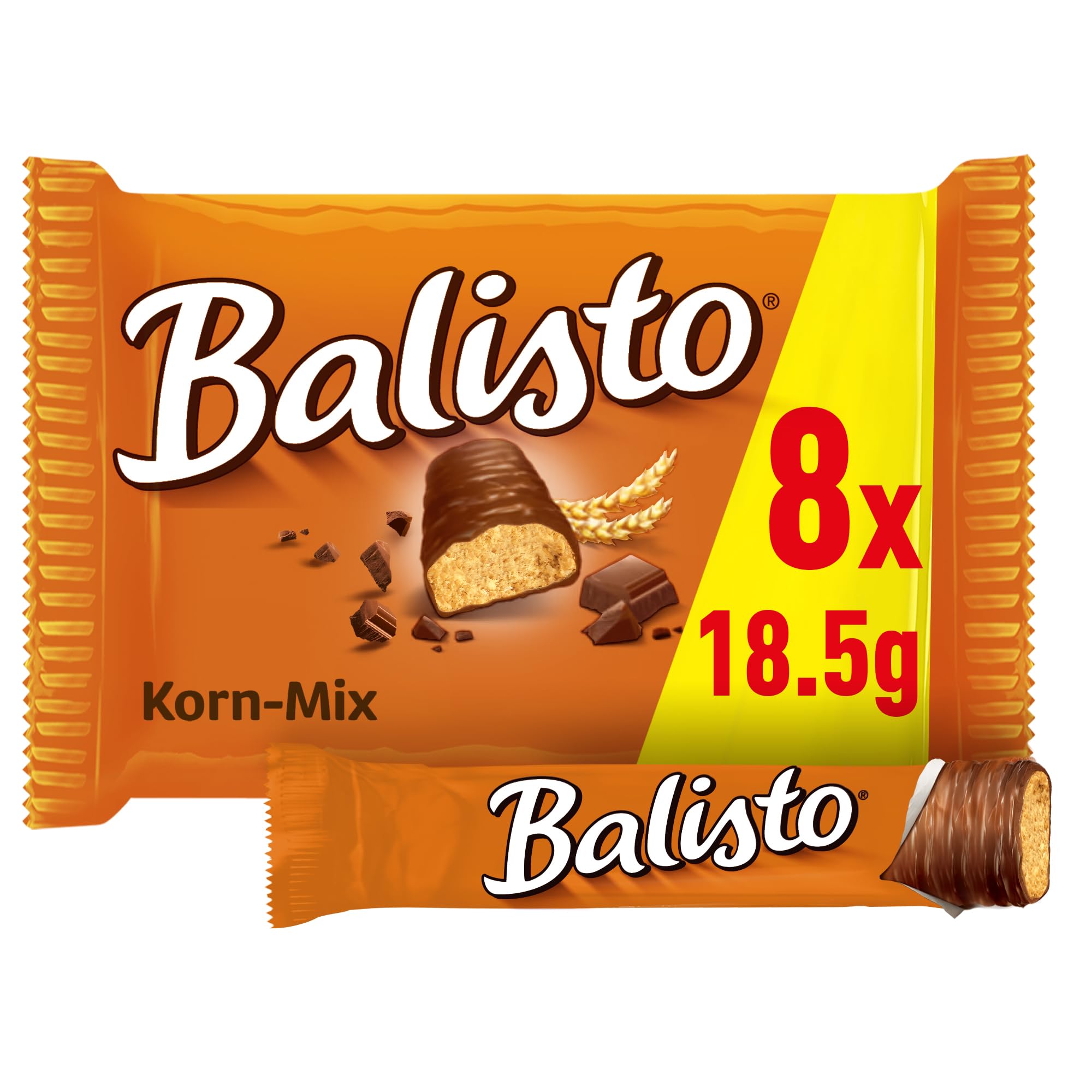 Balisto Schokoriegel, Korn-Mix, orange, 9 Riegel in einer Packung (9 x 18,5 g)