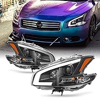 Vista 1 de AKKON - Compatible con faros delanteros de proyector de tubo de luz LED DRL Nissan Maxima 2009-2014 - Carcasa negra