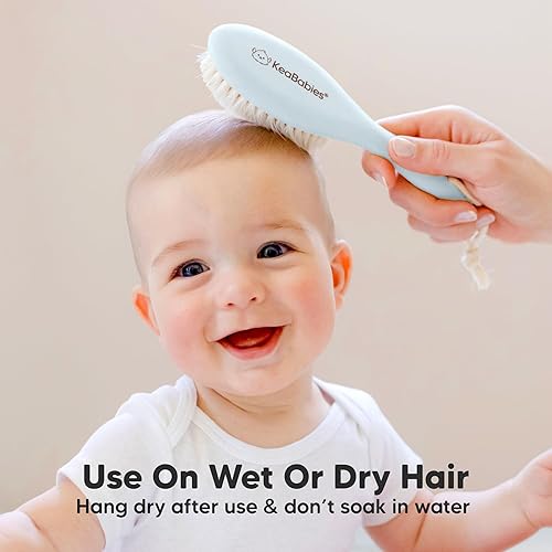 Miniatura 6 de Cepillo de madera para el pelo del bebé, cepillo de bebé con cerdas suaves de cabra, peine suave perfecto para recién nacidos para bebés, niñas,