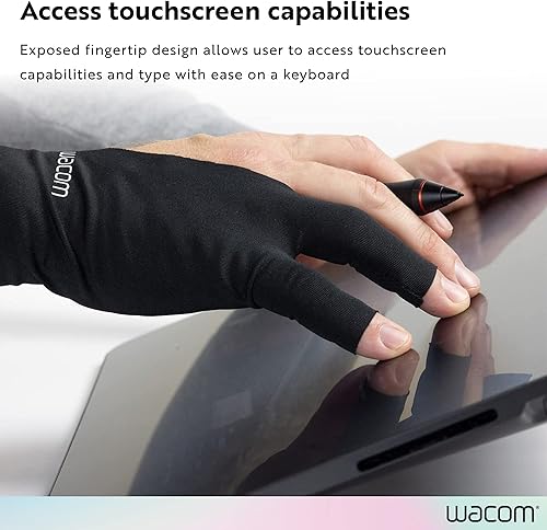 Miniatura 4 de Wacom Guante de dibujo, guante de artista de dos dedos para pantalla de tableta de dibujo, 90% material reciclado, ecológico, talla única (paquete