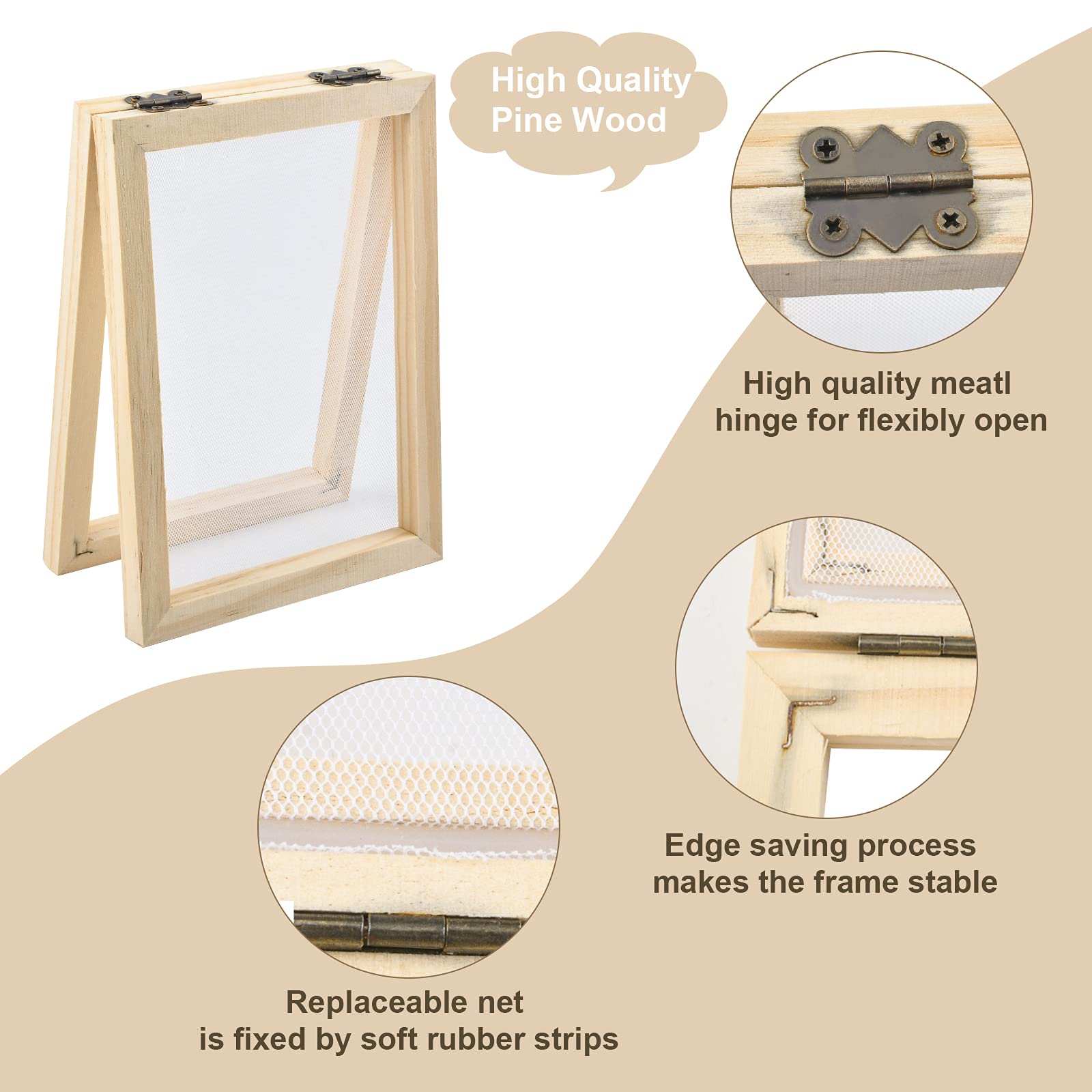 Buy WANDIC Paper Making Screen Kit, Paper Making Set Includes Wooden