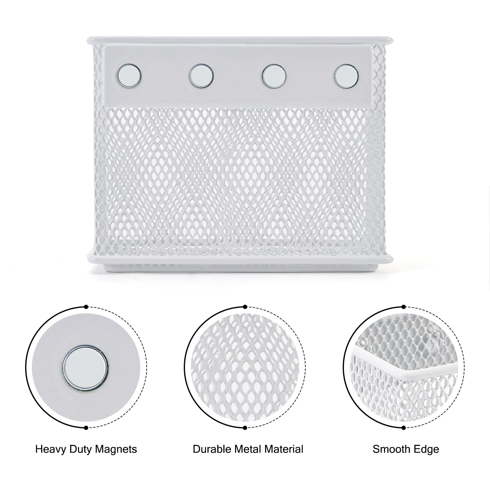 Yeeco Magnetkorb Organizer – Weißer Drahtkorb Mit Starken Magneten Für Kühlschrank & Wand