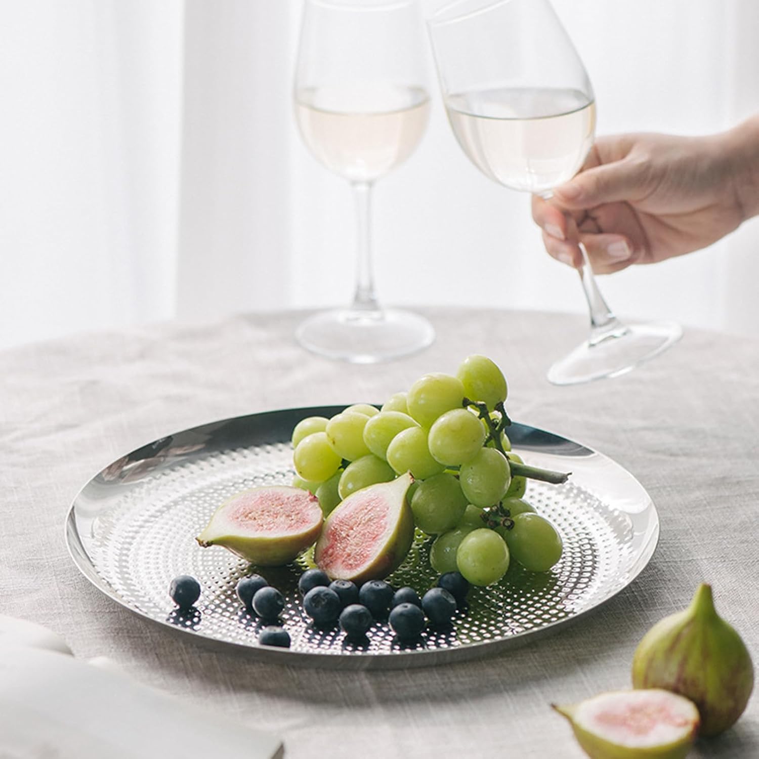 Stainless Steels Camping Fruit Dishes Outdoor Dinner Plates Stackable Reusable Metal Tableware for Outdoor Picnics Reusable Dinner Plates