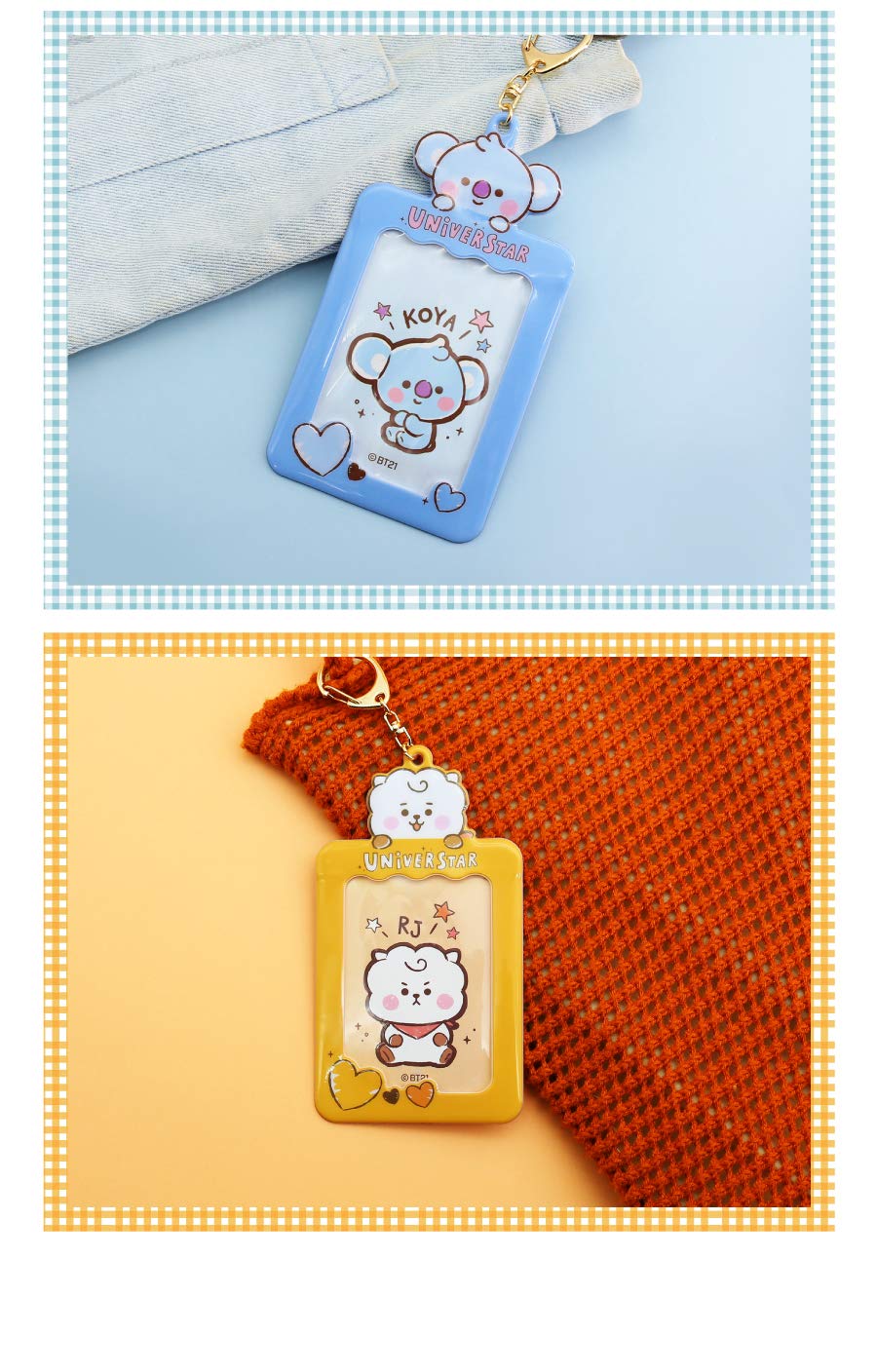 BT21 キーホルダー　シール Amazon | ソロモン商事 BT21 フォトカードキーホルダー (シール