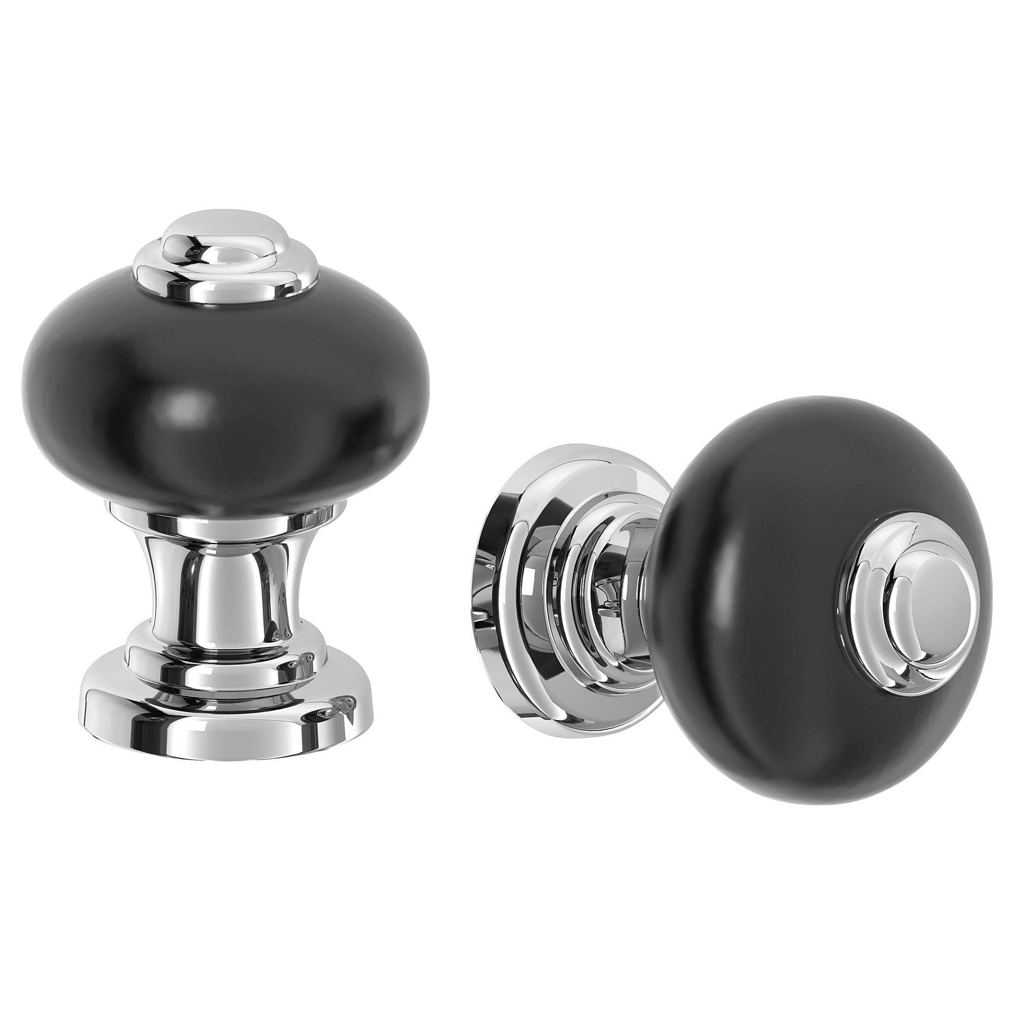 Skarhamn Knob black chrome plated 22 mm