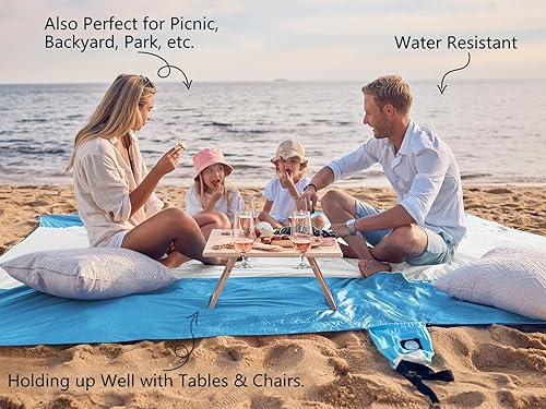 Miniatura 4 de WEKAPO Manta de Playa Resistente a la Arena e Impermeable, Alfombrilla de Playa Extra Grande, Alfombrilla Sin Arena de Tamaño Grande y Compacta