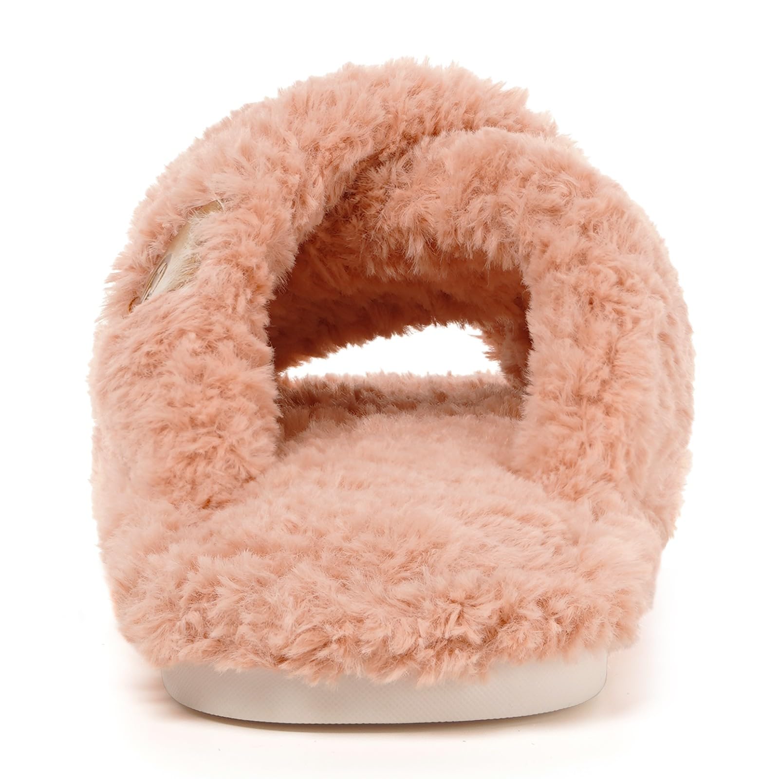 Dokela Pantoufles Femme Mousse à Mémoire Chaussons Peluche Chaud Bandes Croisées Bout Ouvert Chaussures Antidérapantes Slippers