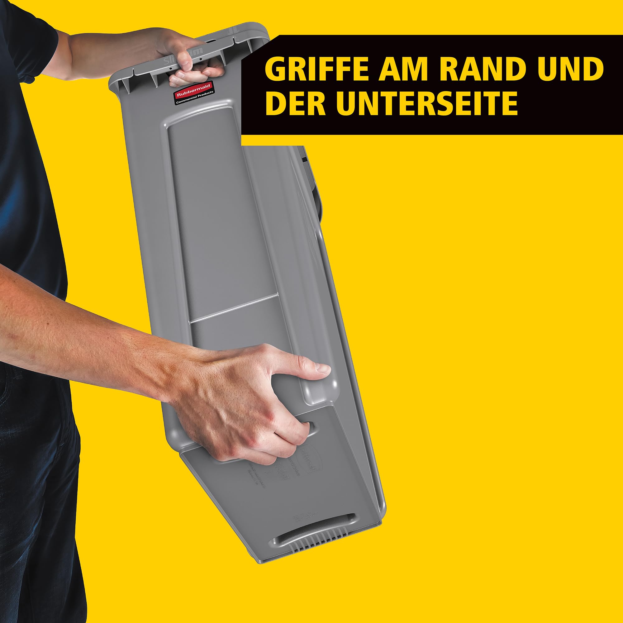 Rubbermaid Commercial Products FG354060GRAY Slim Jim Recyclingbehälter mit Lüftungskanälen, 87 L, B558 mm x T279 mm x H762 mm, Grau