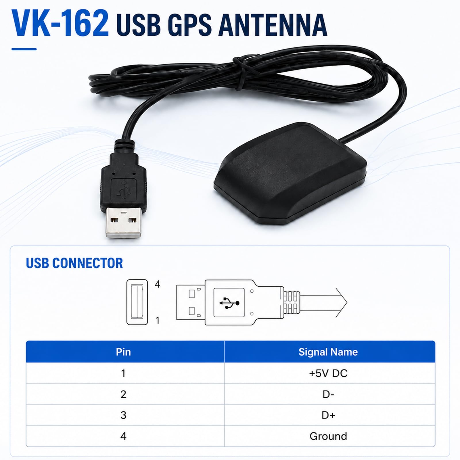 VK-162 G-Mouse USB Dongle Módulo de Navegação GPS Antena externa