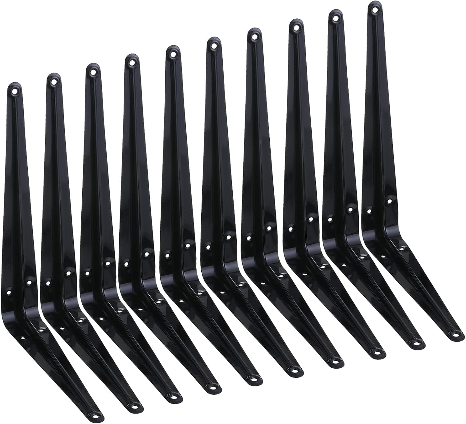HEART ART 10 Pack Shelf Bracket 30 cm,Floating Shelf Bracket L Brackets,Metal Shelf Brackets for Wall 12”L x 10”H x1.8”W
