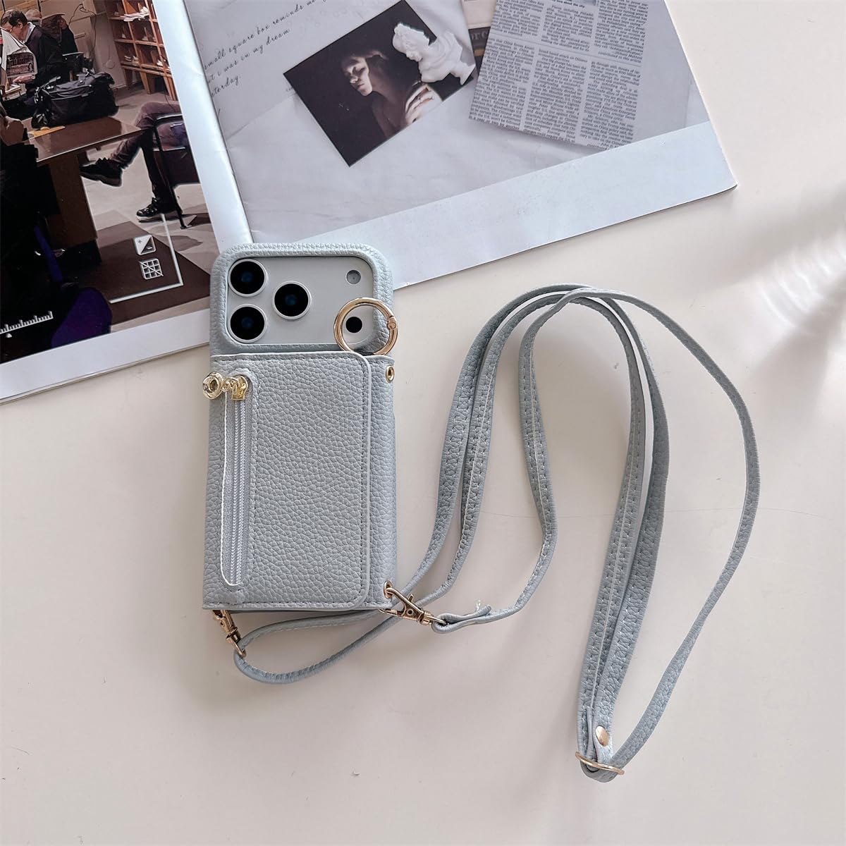 Étui Portefeuille iPhone 13 Pro Max Cuir Protection Antichute - 8
