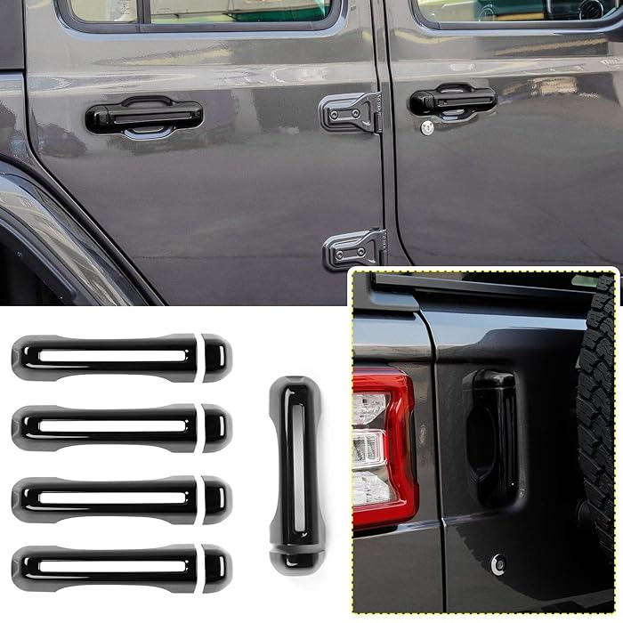 Buy CheroCar JL JT Door Handle Inserts Cover Kit & Tailgate Handle