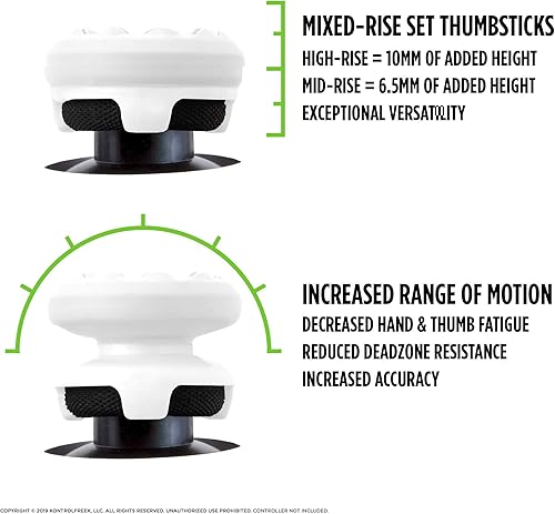 Miniatura 2 de KontrolFreek FPS Freek Galaxy White para Playstation 4 PS4 y Playstation 5 PS5 palillos de rendimiento  1 altura alta 1 tiro medio blanco