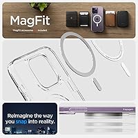 Vista 5 de Spigen Funda ultra híbrida MagFit diseñada para iPhone 14 Pro (2022) antiamarilleo protección de grado militar compatible con MagSafe, color blanco