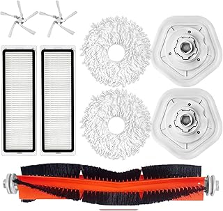 Replacement Spare Parts Main Brush Side Brush Mop Pads Hepa Filter Fit For Dreametech W10 Robtic Vacuum Cleaner (Set 2)