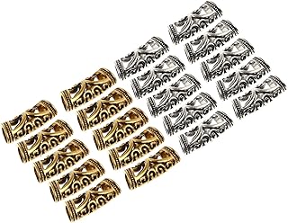 20 قطعة من إكسسوارات تزيين الشعر المجدل، مشابك بنمط القراصنة من خليط الزنك لتزيين خصل الشعر والضفائر للنساء من فوميس