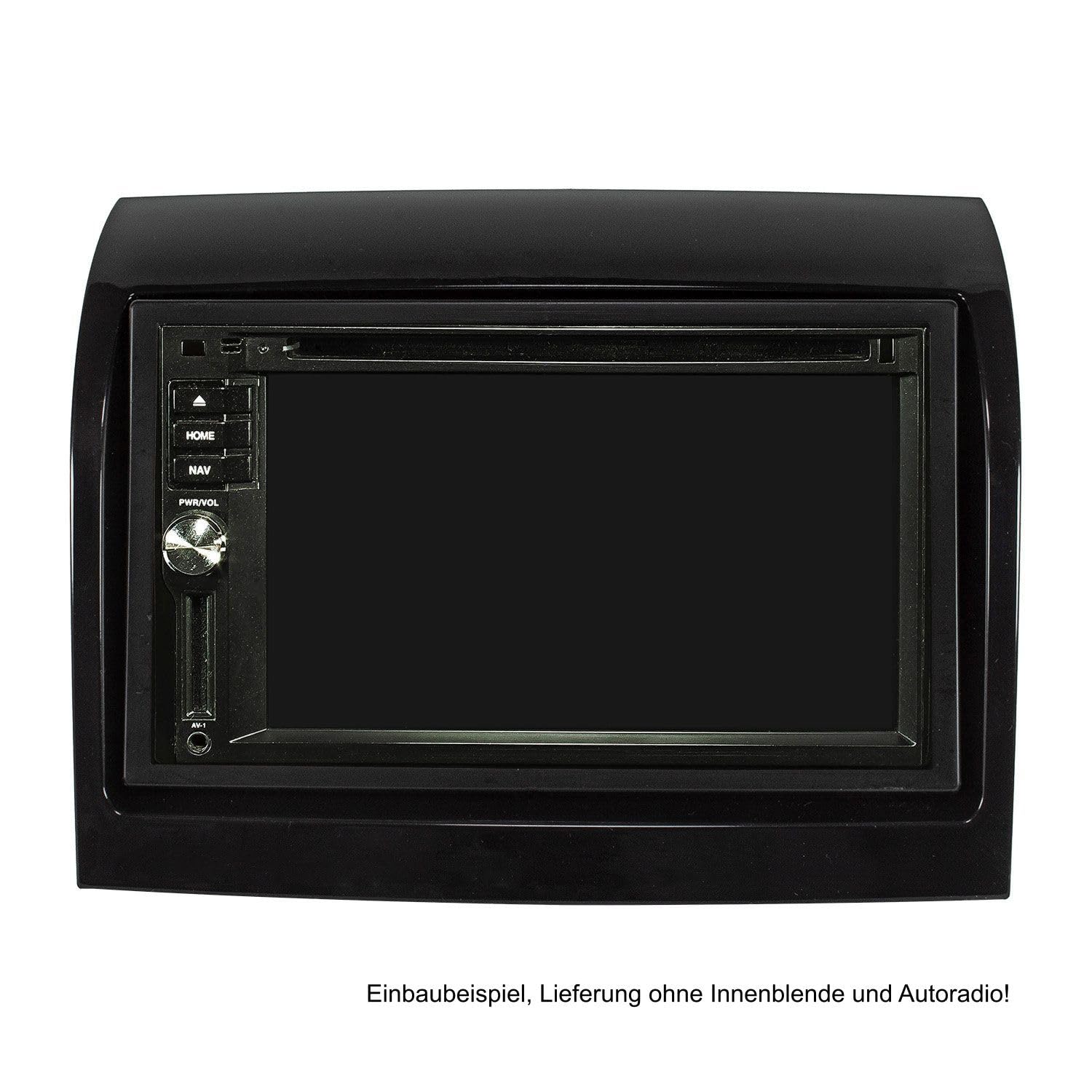 tomzz Audio 2414-051 Cornice radio doppio DIN compatibile con Fiat Ducato (250) Peugeot Boxer Citroen Jumper 2011-2014 Piano Black Lacquer