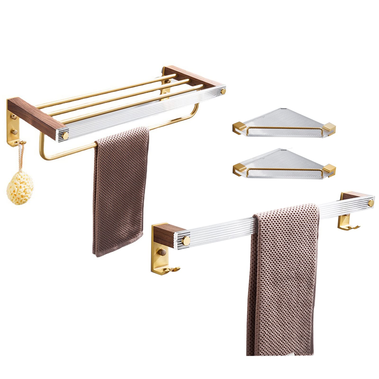 Porte-serviette acrylique et bois pour optimiser une salle de bain