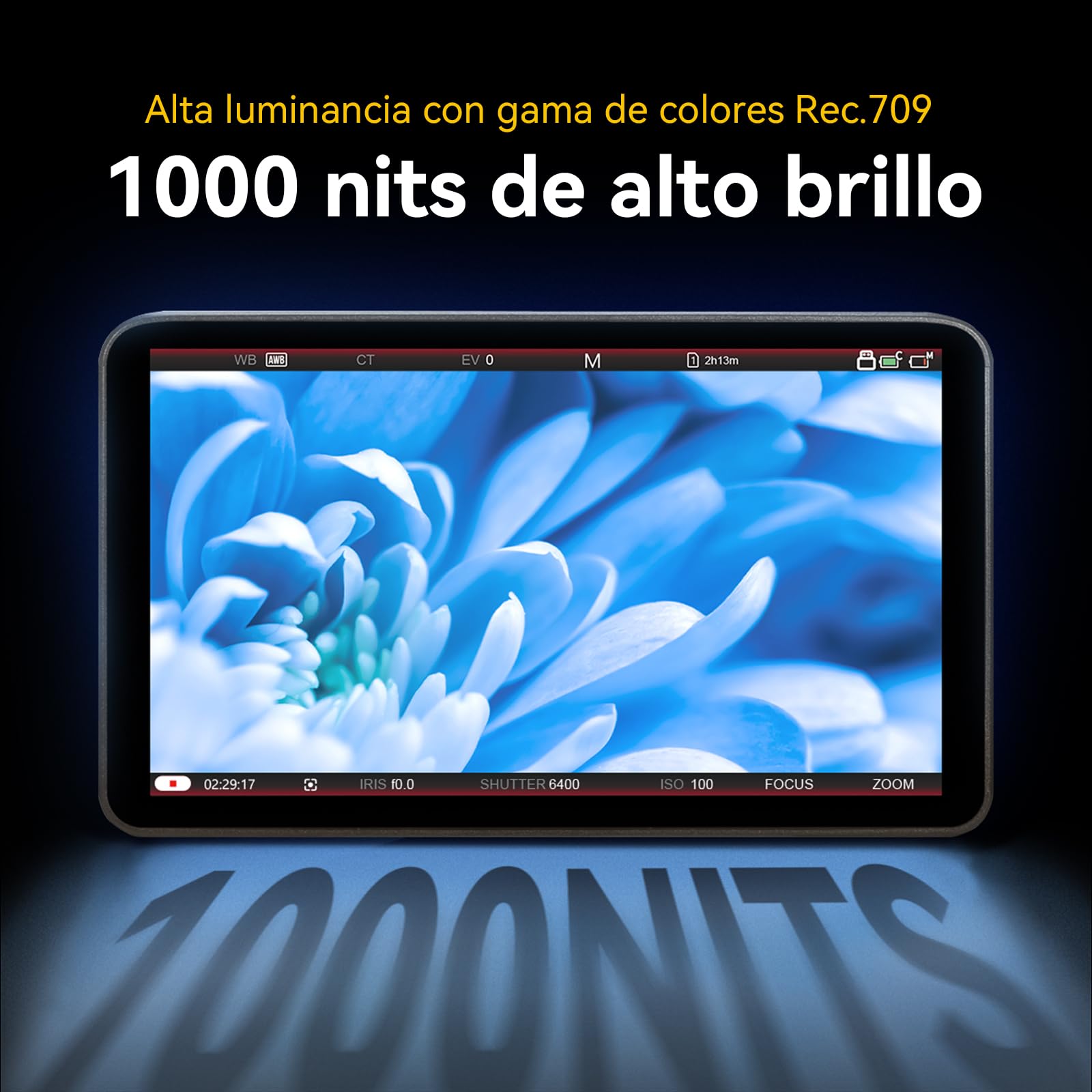 Portkeys LH7C Monitor Cámara 7" con Control de Cámara, Monitor de Campo HDMI 4K Touch Focus 1000 Nits Salida 3D LUT Incluye Cable HDMI, Compatible con A7S III, FX3, A7 IV, A1