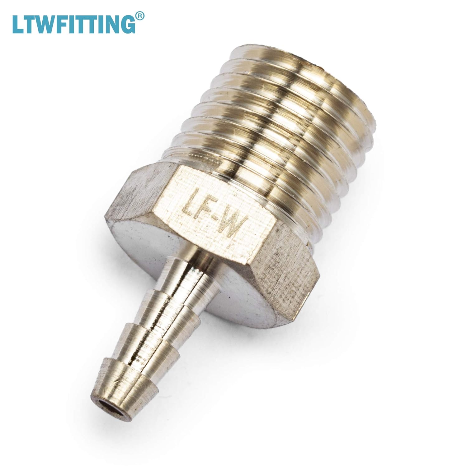🔥 Hot Deals LTWFITTING Lead Free Brass Barbed Fitting Coupler/Connector 1/8 Hose Barb x 1/4 Male NPT Fuel Gas Water (Pack of 5)