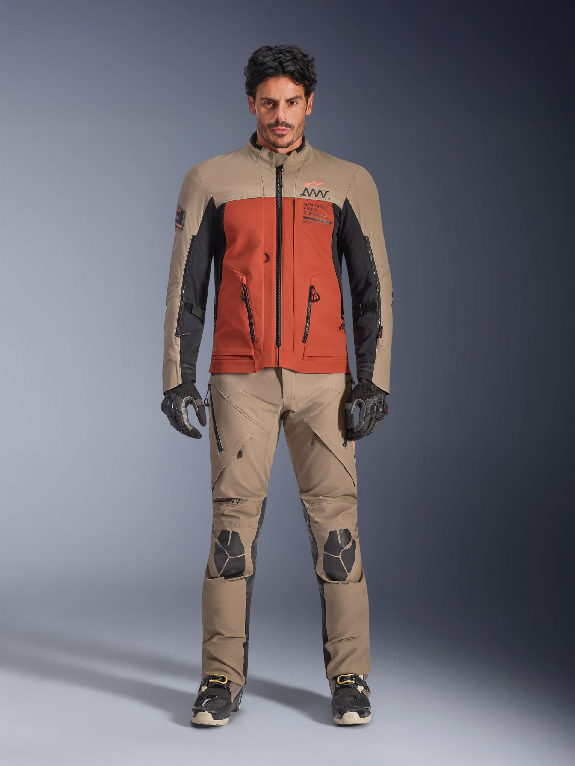 Alpinestars AMT-8 Stretch Drystar XF wodoodporna kurtka tekstylna motocyklowa, /brązowy/pomarańczowy, 2XL