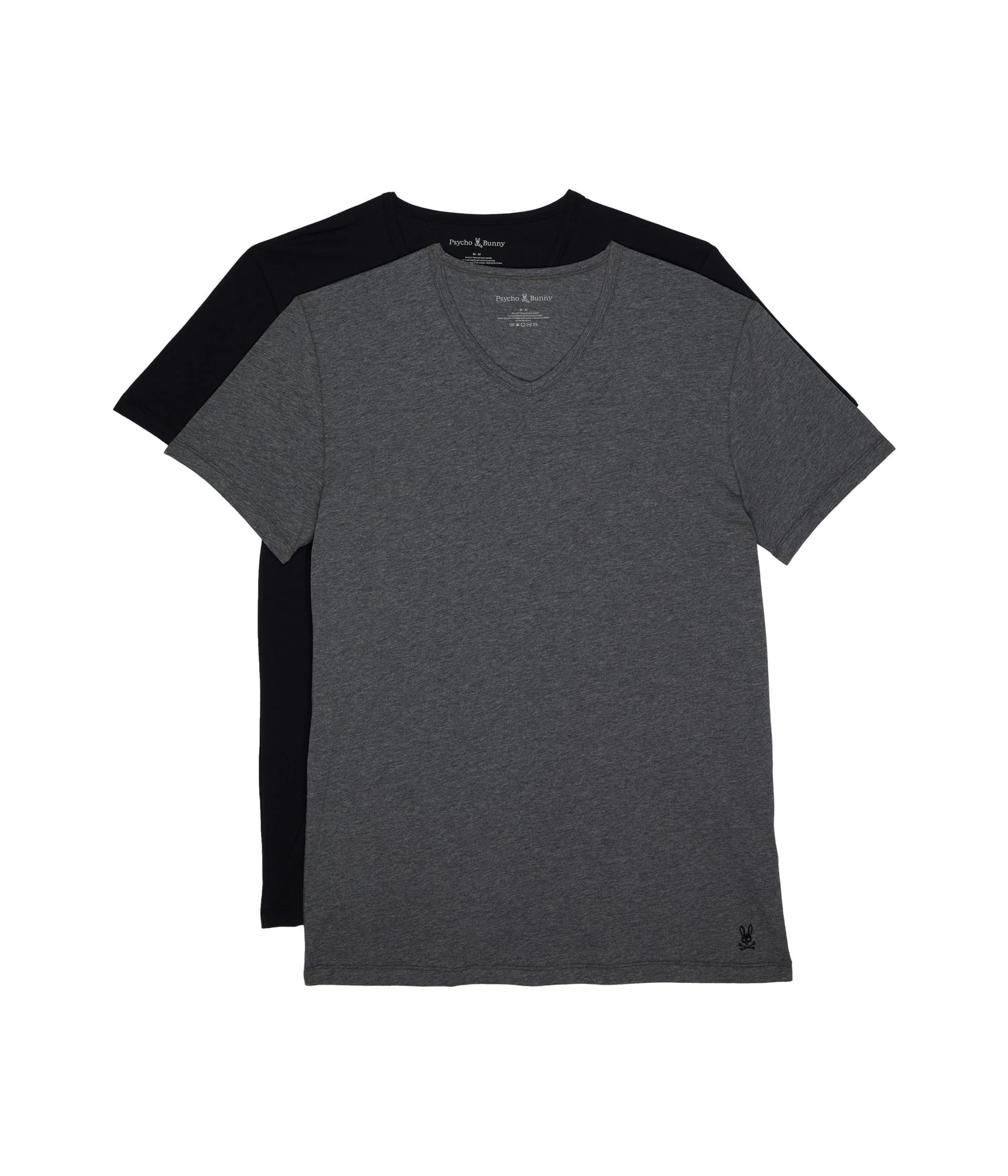 Psycho Bunny2-Pack V-Neck Underwear Tee Mixed Grey Black LG