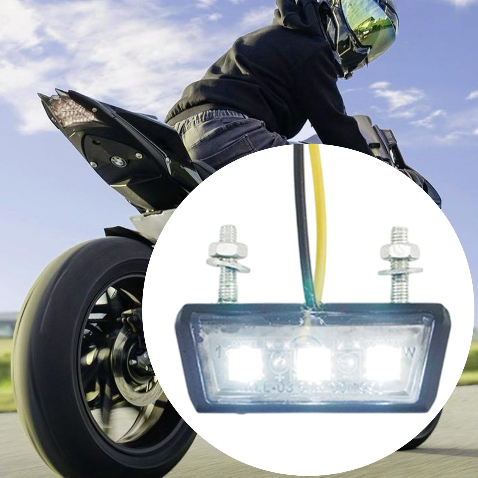 Luces LED para Motocicleta | Luz de Matrícula para Moto | Luz Trasera Desmontable Antivibraciones Impermeable Para Uso Urbano