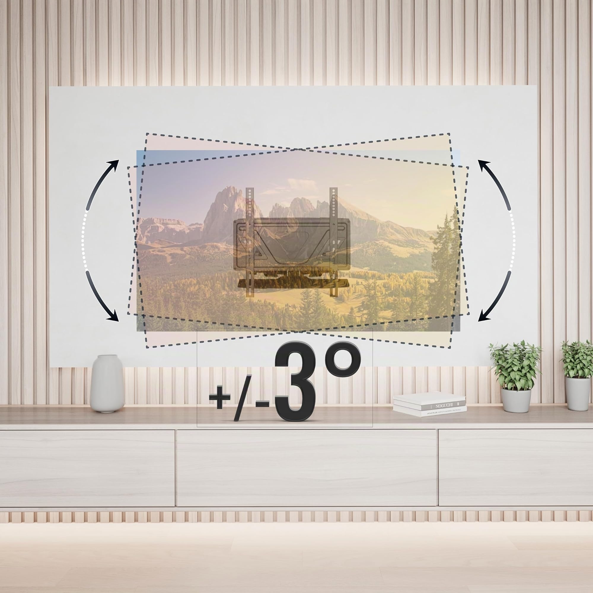 RICOO S9544 Support Mural TV 40 42 43 48 50 55 58 60 65 Pouces VESA 200x200 à VESA 400x400 Orientable Inclinable Rotatif Universel Fixation Murale TV QLED OLED LED LCD Écran incurvé