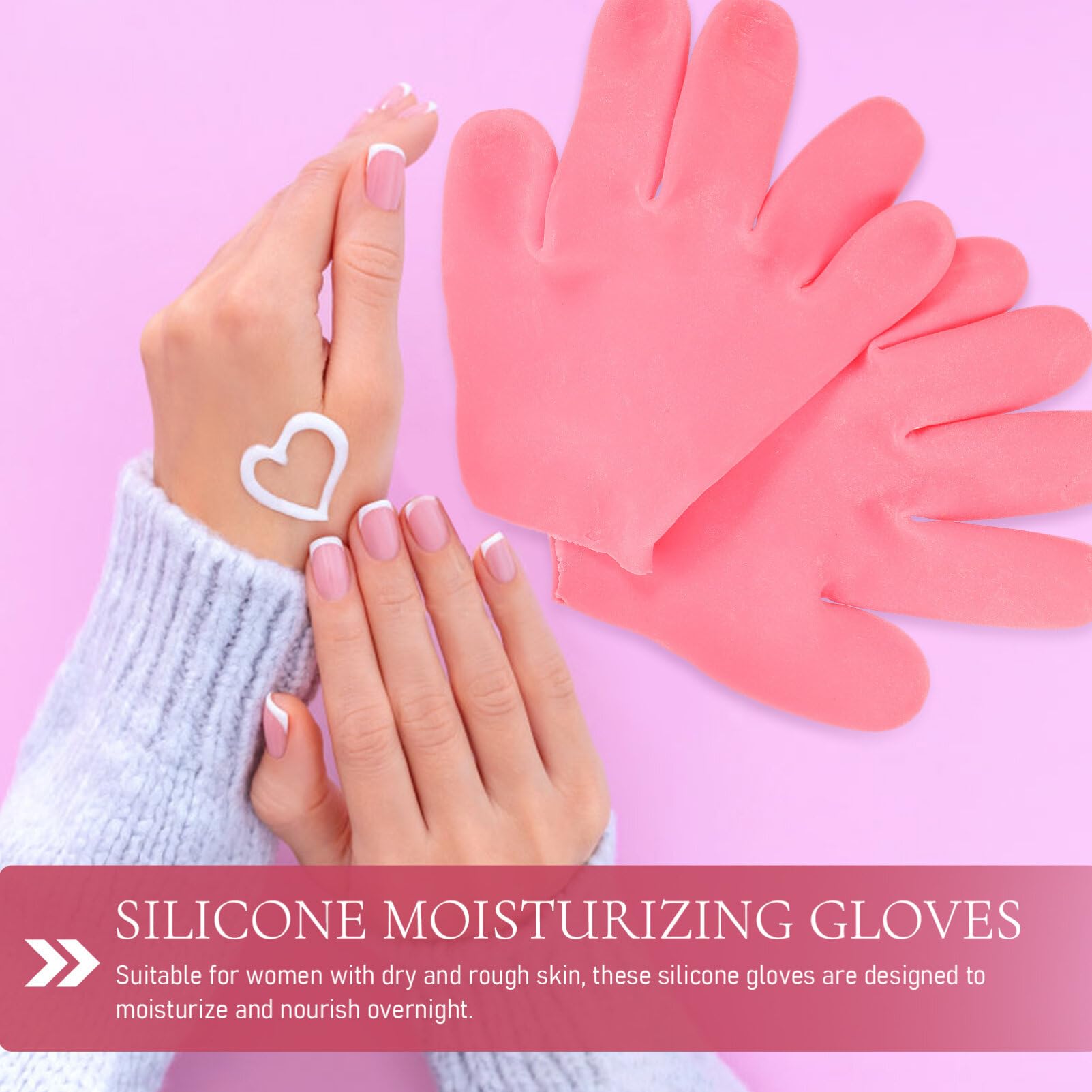 NOLITOY Silicone Glove Lotion Set 2 Pack Overnight Moisturizing Gloves for Dry Hands for Women Hand Moisturizer