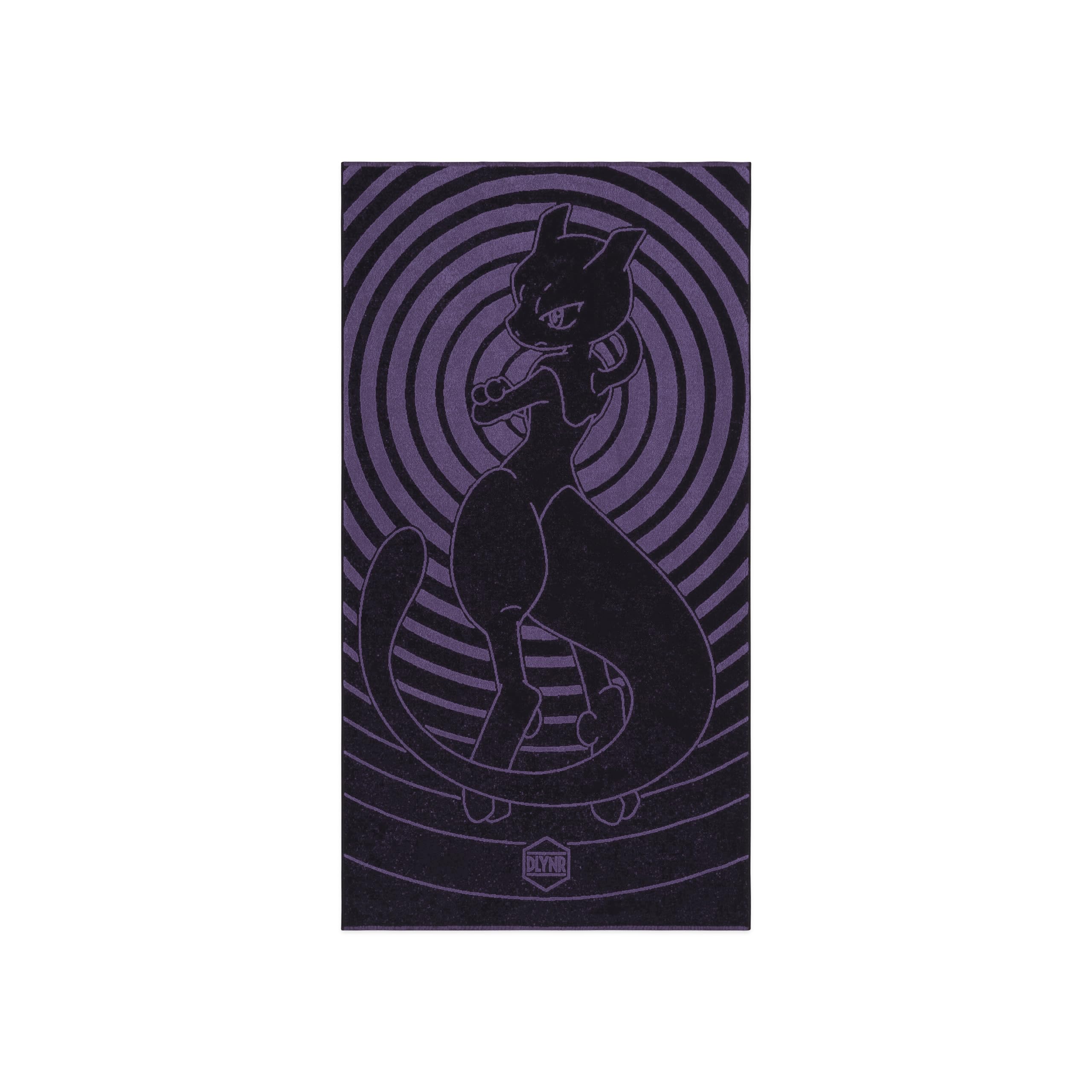 Dolly Noire Pokémon Toalla de Playa Mewtwo, Negro – Unisex, Algodón 100%, 95x170 cm, Colección Oficial