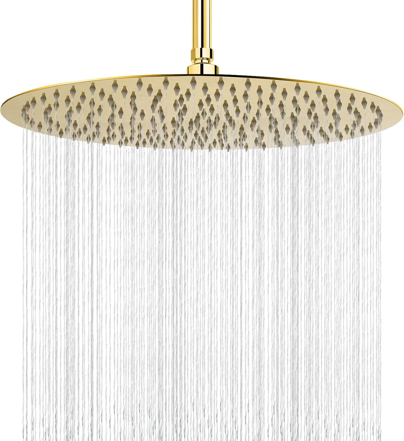 NearMoon Rain Shower Head, Ultra-Thin Design-Pressure Boosting, Awesome Some Experience, Large High Flow Stainless Steel Rainfall Shower Head (16 Inch, Chrome Gold) 16 Inch Chrome Gold