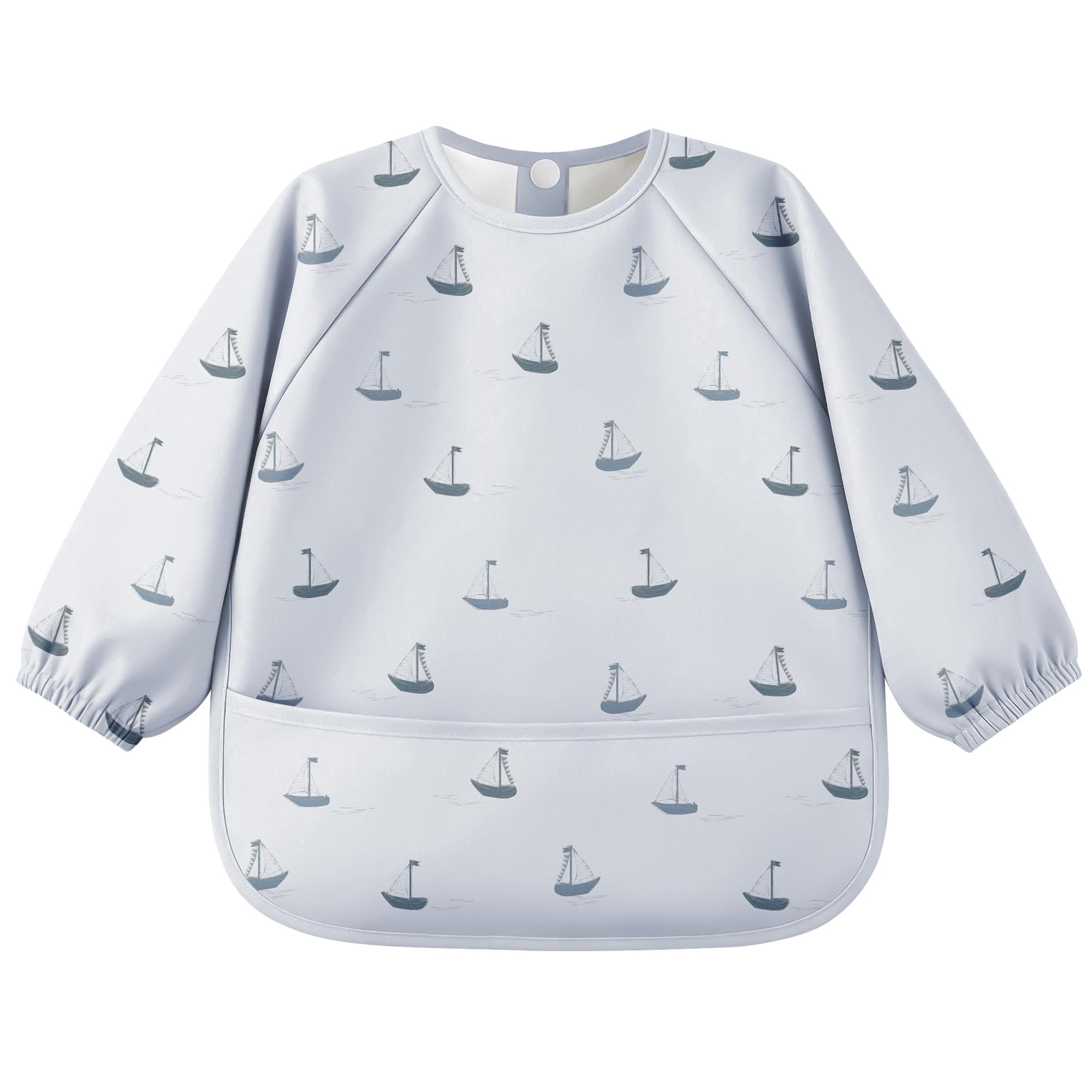 Susurration Baby Weaning Bib with Long Sleeves, Soft and Skin-Friendly Material, Coverall Bibs for Baby Feeding, Waterproof and Easy to Clean, For Unisex Baby Girls & Boys