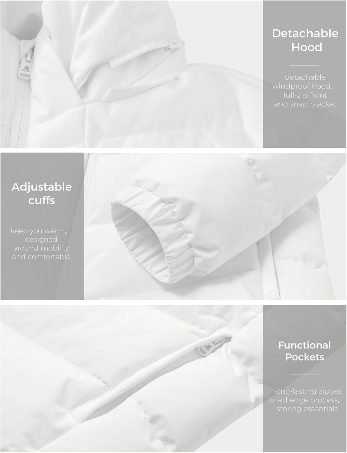 wantdo Men's Puffer Jacket Waterproof Winter Coat Hooded Parka Jacket Recycled Outerwear (Regular and Big Size) - Image 7