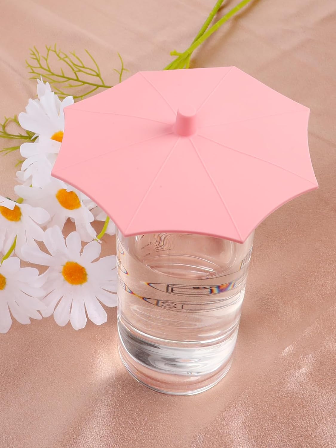 2 Pcs Silicone Cup Covers 5×5 Inch Multicolor Silicone Lids for Mugs Cups Tea Pots (Pink and Blue)