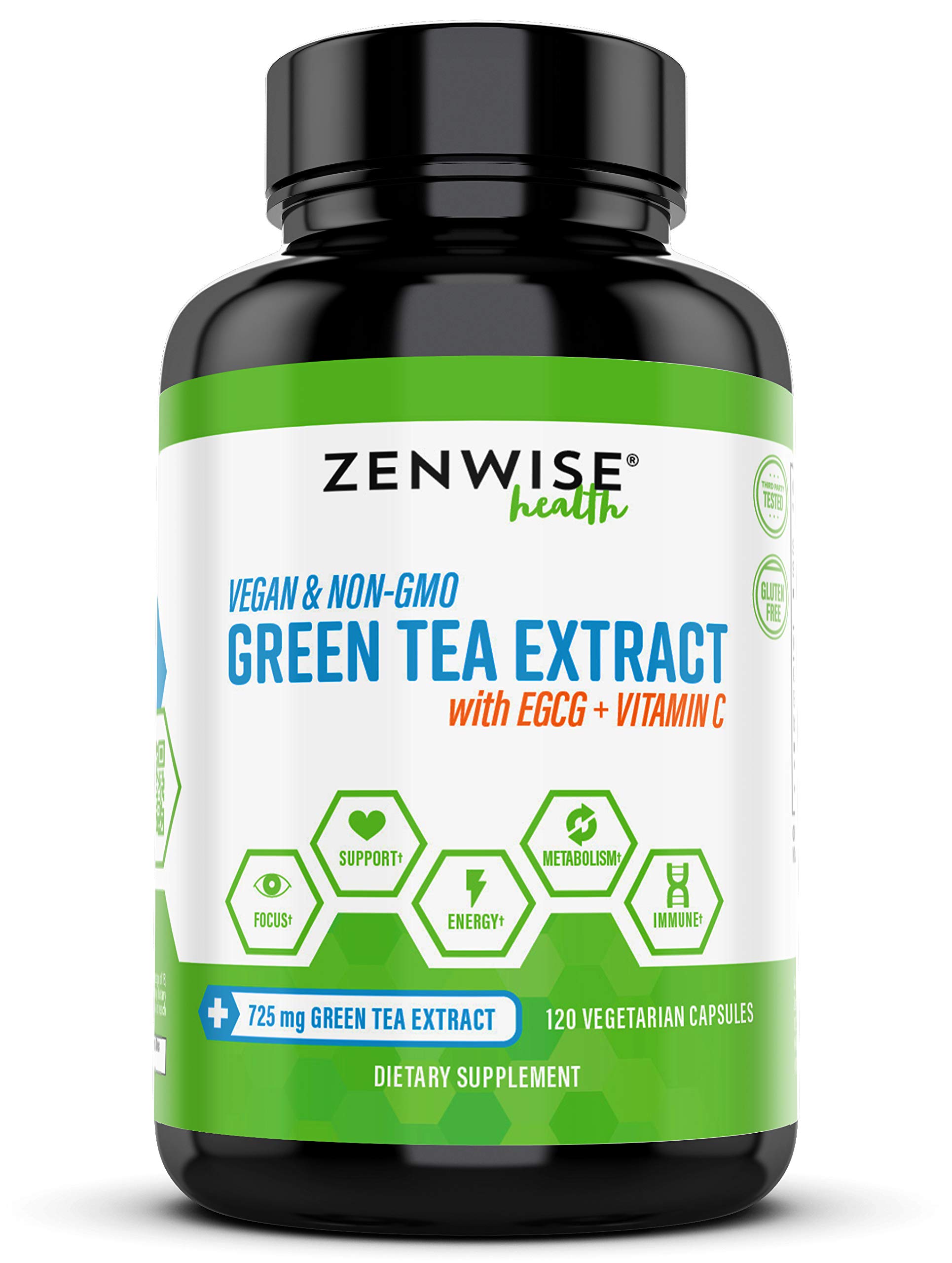 Zenwise Health Green Tea Extract with EGCG & Green Coffee Bean - Antioxidant & Immune Supplement –Metabolism Support + Heart & Brain Health+Memory Boost - 120 Count