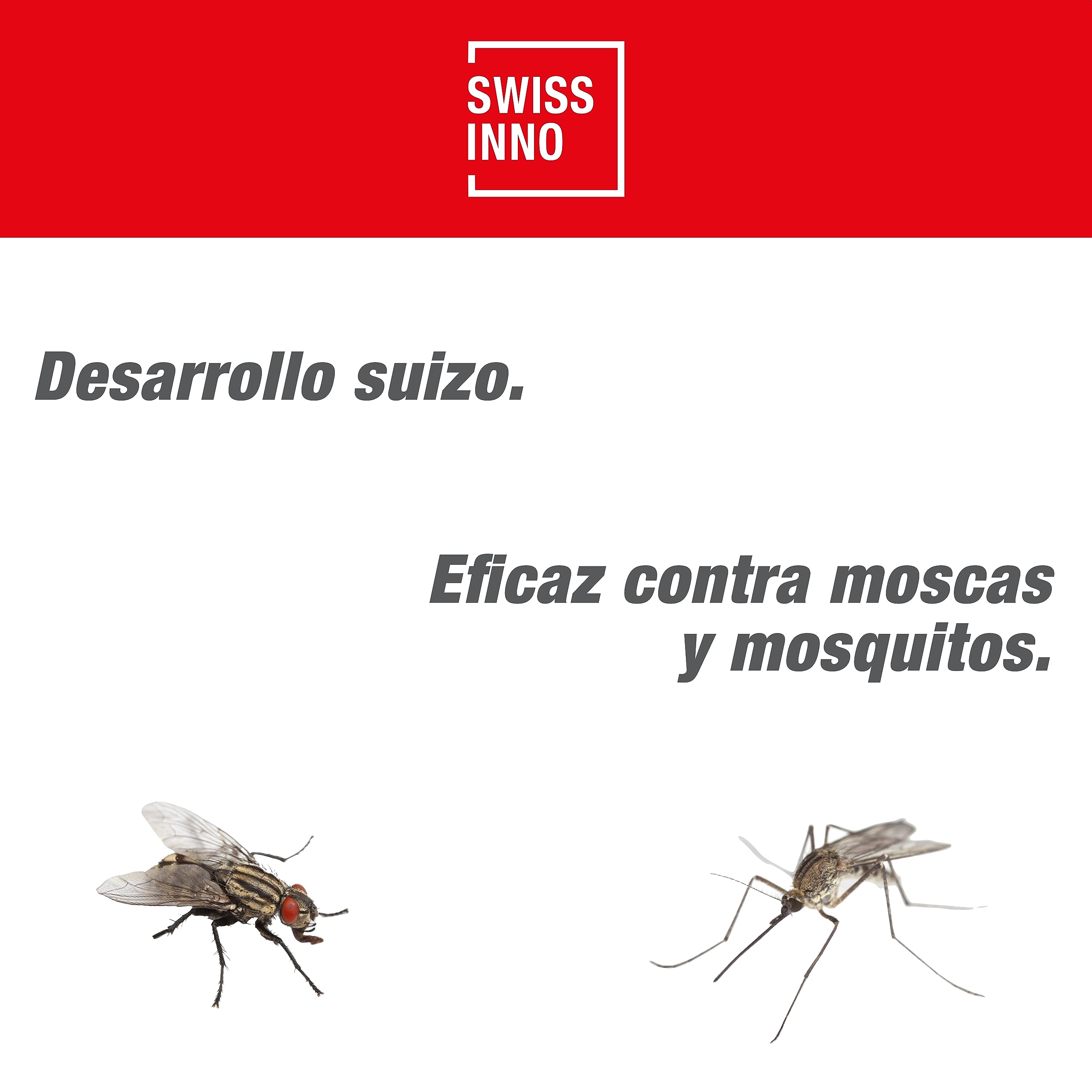 SWISSINNO Trampa móvil para Insectos LED de 4 vatios con batería Li-Ion - Recargable - Elegante - Robusta, Segura para niños + Mascotas, sin Veneno. Adecuada para Camping. 1x Trampa