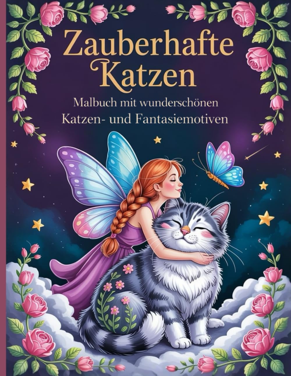 Zauberhafte Katzen: Malbuch für Kinder ab 8 Jahren und Erwachsene – über 80 liebevoll gestaltete Katzen- und Fantasiemotive zum Ausmalen, Träumen & Entspannen
