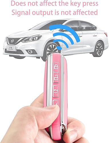 Miniatura 4 de Funda para llavero Mazda con llavero, carcasa de TPU suave, 4 botones para 2019-2025 para 3, 3 Hatchback, para CX-50, CX-30, CX-70, CX-90 (rosa)