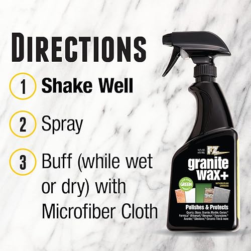 Miniatura 3 de Granite Wax Plus - Limpiador y esmalte de granito, removedor de manchas de agua dura, limpiador de cocina y baño, brillo sin rayas, cera de