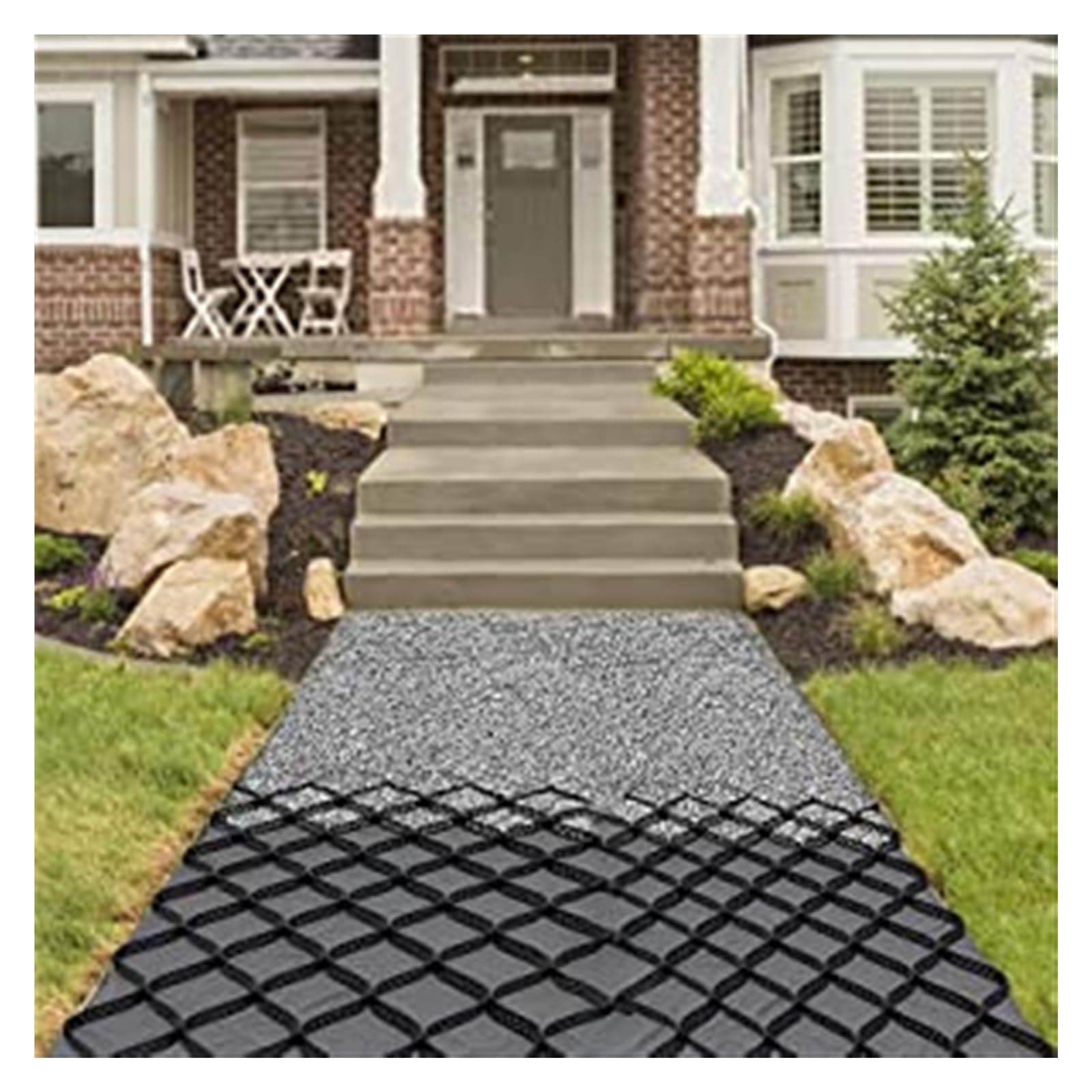 QYMYOZ Geogrid for Hillside Erosion Control and Shed Base Easy to Install and Cut 5x9m (16.4x29.5ft)